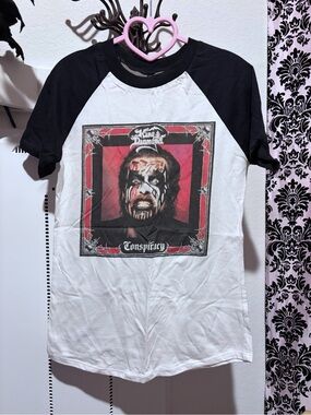 eye candy Black & White Raglan Tee with Red Graphic
